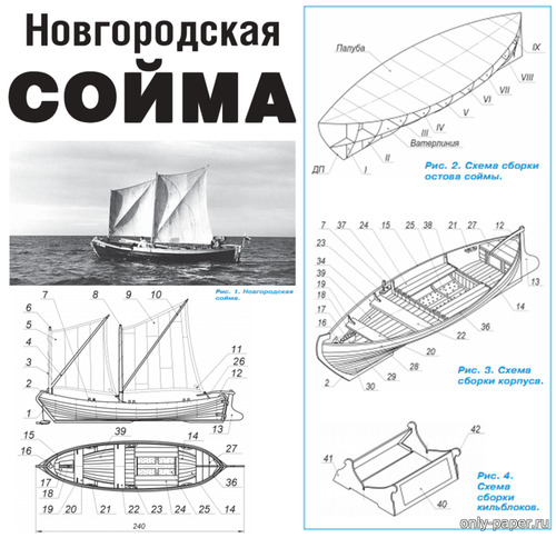 Сборная бумажная модель / scale paper model, papercraft Новгородская сойма (Левша 03/2021) 