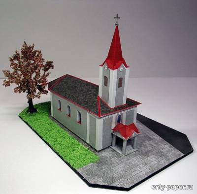 Сборная бумажная модель / scale paper model, papercraft Kostel v Chromči (Pavel Styl) 