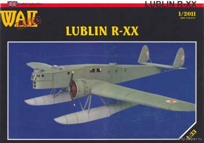 Модель самолета Lublin R-XX из бумаги/картона
