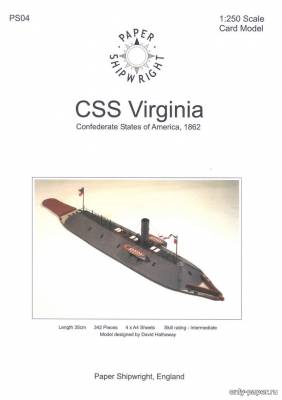 Сборная бумажная модель / scale paper model, papercraft CSS Virginia (Paper Shipwright) 