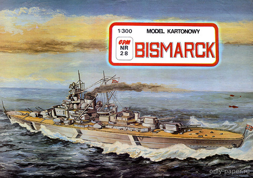 Сборная бумажная модель / scale paper model, papercraft Линкор Бисмарк / Bismarck (GPM 028) 