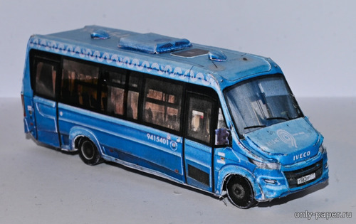 Сборная бумажная модель / scale paper model, papercraft Автобус малого класса Нижегородец-VSN700 на шасси Iveco Daily 70C15 (Mungojerrie) 