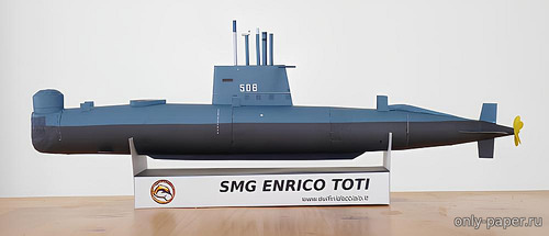 Сборная бумажная модель / scale paper model, papercraft Подводная лодка типа «Энрико Тоти»  / SMG Enrico Toti 