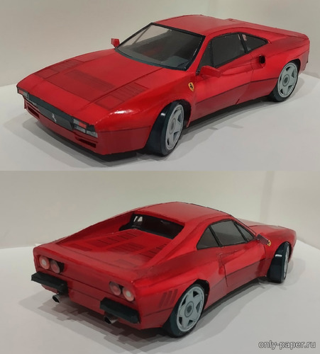 Сборная бумажная модель / scale paper model, papercraft Ferrari GTO 288 (Alex Vibe) 