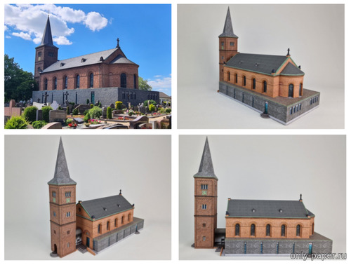 Сборная бумажная модель / scale paper model, papercraft Церковь Святого Дионисия / Kirche St. Dionysius 