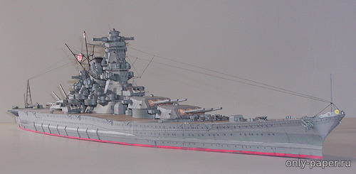 Сборная бумажная модель / scale paper model, papercraft Линкор Ямато / IJN Yamato (Digital Navy) 