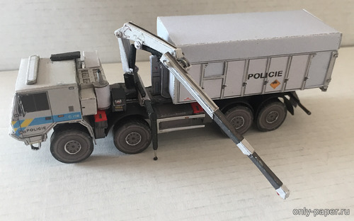 Сборная бумажная модель / scale paper model, papercraft Tatra-815-7 Force 8X8 Police с гидроманипулятором 