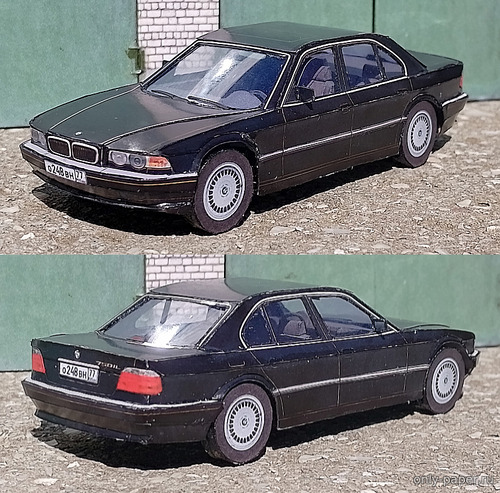 Сборная бумажная модель / scale paper model, papercraft BMW E38 (Александр Рубан / Paper Auto Garage) 