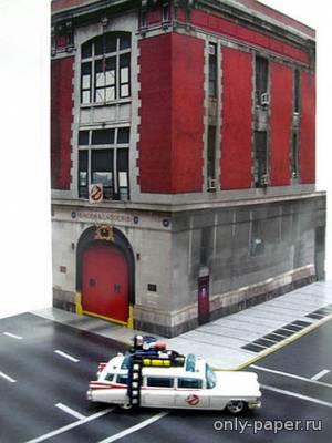 Сборная бумажная модель / scale paper model, papercraft Ghostbusters Firehouse (Carlos Ribeiro) 