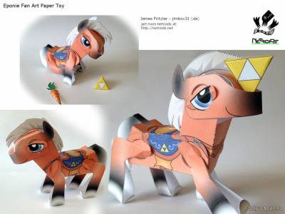 Сборная бумажная модель / scale paper model, papercraft Лошадь Эпона / Epona Horse (The Legend of Zelda) 