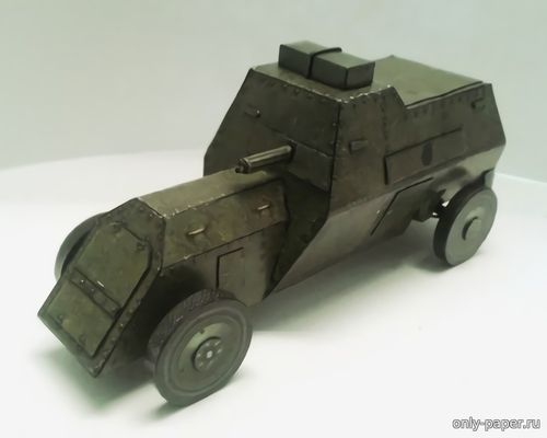 Модель бронеавтомобиля Руссо-Балт тип С из бумаги/картона