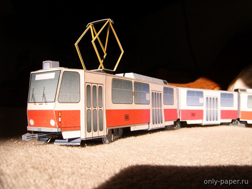 Сборная бумажная модель / scale paper model, papercraft Трамвай CKD Tatra KT8D5 (Petr Kudrej PK013) 