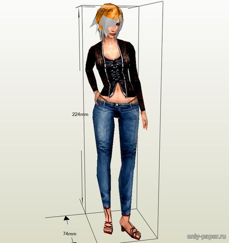 Модель фигуры Айи Бреа из бумаги/картона