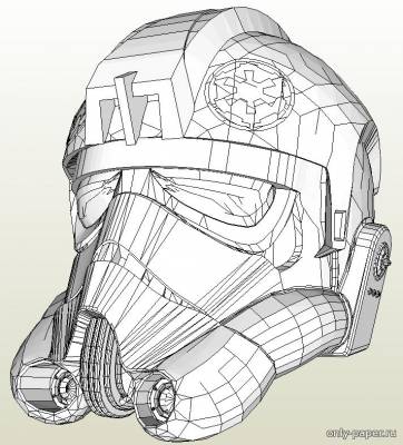 Сборная бумажная модель / scale paper model, papercraft Tie Fighter Pilot Helmet (Star Wars) 