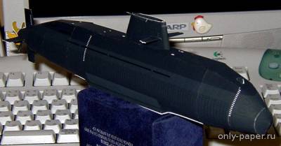 Модель подводной лодки типа Oyashio из бумаги/картона