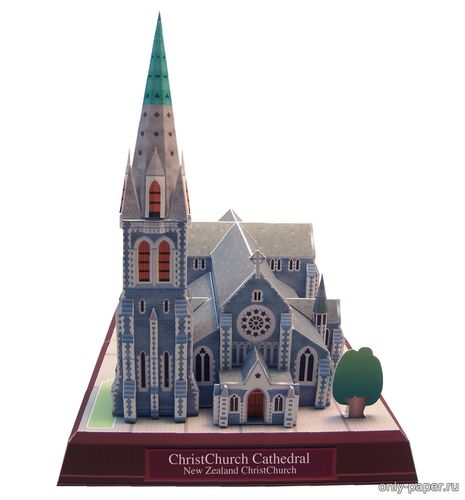 Модель кафедрального собора Крайстчерча из бумаги/картона