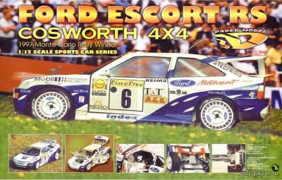 Модель Ford Escort RS Cosworth 4x4 из бумаги/картона