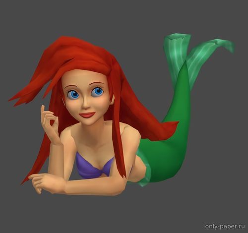 Сборная бумажная модель / scale paper model, papercraft Ариэль / Ariel (The Little Mermaid) 