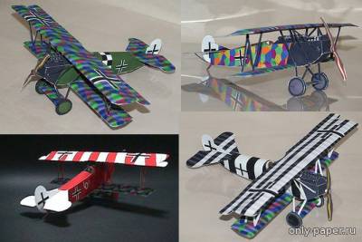 Сборная бумажная модель / scale paper model, papercraft Fokker D-VII (Shikisha) 
