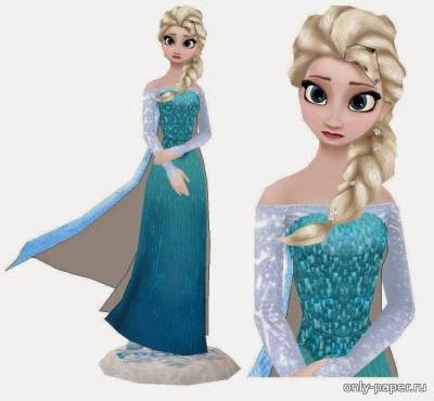 Сборная бумажная модель / scale paper model, papercraft Снежная королева Эльза / Elsa the Snow Queen (Холодное сердце) 