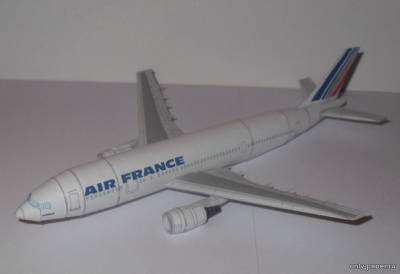 Сборная бумажная модель / scale paper model, papercraft Airbus A300-600 Air France (Bruno VanHecke) 