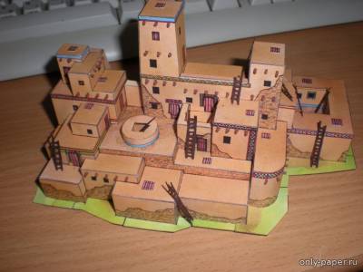 Сборная бумажная модель / scale paper model, papercraft Индейская деревня / Indianske Pueblo (ABC 02/1992) 