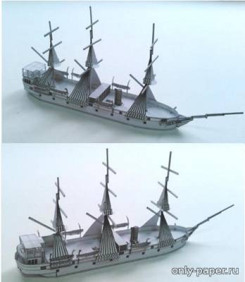 Модель парового фрегата «Эртогрул» из бумаги/картона