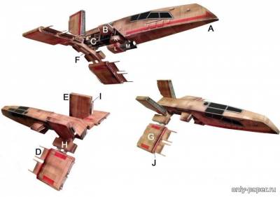 Модель космического корабля «Старый ворон» из бумаги/картона