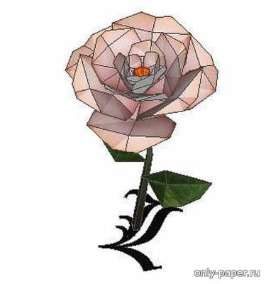Модель розы из бумаги/картона