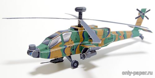 Модель ударного вертолета AH-64D Apache из бумаги/картона