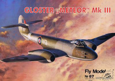 Сборная бумажная модель / scale paper model, papercraft Gloster Meteor Mk III (Fly Model 087) 