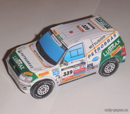 Сборная бумажная модель / scale paper model, papercraft Mitsubishi Pajero MWB T2 Dakar 2005 #339 