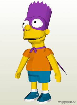 Сборная бумажная модель / scale paper model, papercraft Бартман / Bartman (The Simpsons / Симпсоны) 