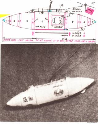 Сборная бумажная модель / scale paper model, papercraft Подводная лодка "Наутилус" (ABC 1967-01) 