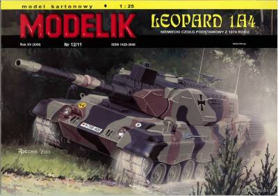 Модель танка Leopard 1A4 из бумаги/картона