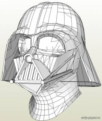 Модель шлема Дарта Вейдера из бумаги/картона