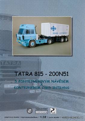 Сборная бумажная модель / scale paper model, papercraft Тягач Tatra T815 - 200N51 (PK Graphica 050) 