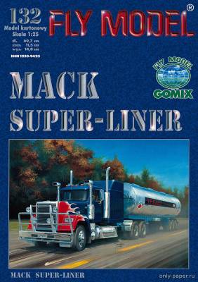 Сборная бумажная модель / scale paper model, papercraft Mack Superliner Truck (Fly Model 132) 