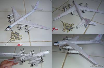Сборная бумажная модель / scale paper model, papercraft Ту-95 / Tu-95 "Bear" (Gary Pilsworth) 