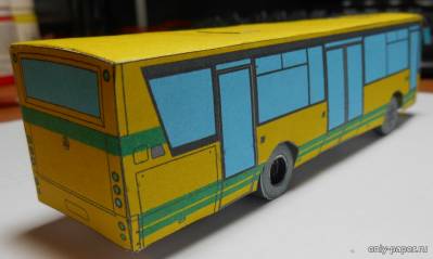 Модель автобуса БАЗ А148 «Подсолнух» из бумаги/картона