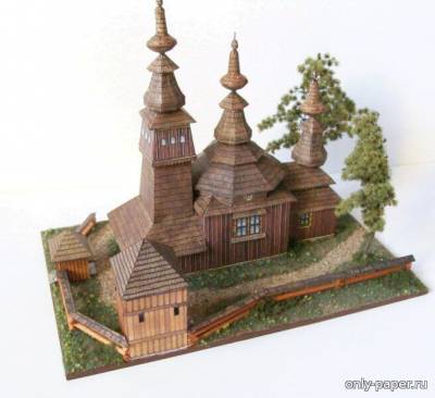 Сборная бумажная модель / scale paper model, papercraft Dreveny kostelik z Ladomirove [ABC 1991-13] 