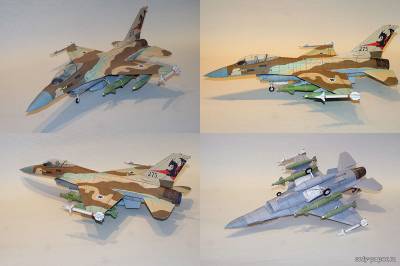 Сборная бумажная модель / scale paper model, papercraft F-16A Block 10 (Paper Aircraft Models) 