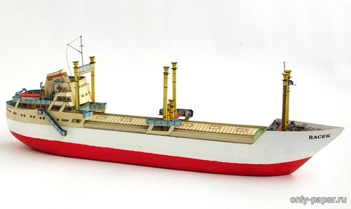 Сборная бумажная модель / scale paper model, papercraft Namorni obchodni lod «Racek» (ABC 17/1986) 