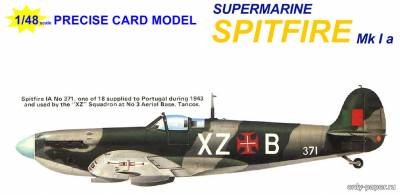 Сборная бумажная модель / scale paper model, papercraft Supermarine Spitfire Mk.Ia (ModelArt) 