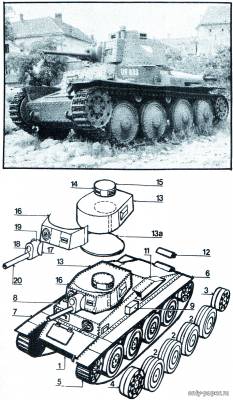 Модель танка CKD из бумаги/картона