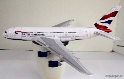 Модель самолета Airbus A380-800 British Airways из бумаги/картона