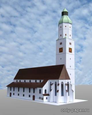 Сборная бумажная модель / scale paper model, papercraft Martinskirche Langenau 