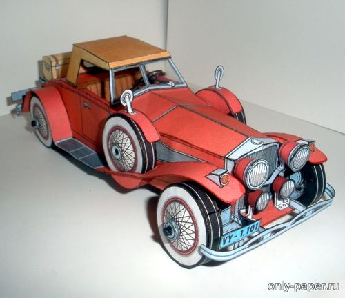 Модель автомобиля Duesenberg SJ Roadster из бумаги/картона