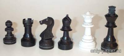 Модель шахматных фигур из бумаги/картона