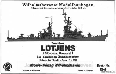 Сборная бумажная модель / scale paper model, papercraft Lutjens (Molders, Rommel) (WHM 1241) 